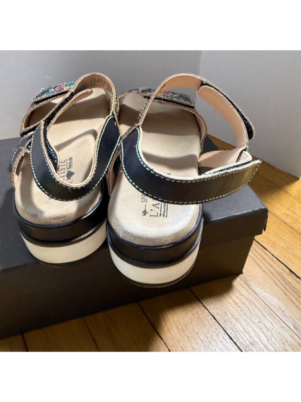 Spring Step L'Artiste Clara Womens Sandals EU38 Floral Leather Comfort Walking - Picture 10 of 16